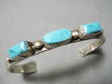 Incredible Vintage Native American Navajo Turquoise Sterling Silver Bracelet Old-Nativo Arts
