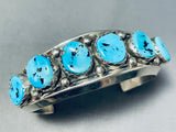 Heavy 76 Gram Vintage Native American Navajo Sleeping Beauty Turquoise Sterling Silver Bracelet-Nativo Arts