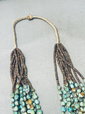 Native American Gasp! Gorgeous Vintage Santo Domingo Green Turquoise Heart Necklace-Nativo Arts