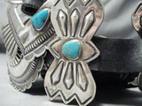 Huge 541 Gram Vintage Native American Navajo Turquoise Sterling Silver Concho Belt Old-Nativo Arts