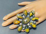 Massive Sun Honeybee Jasper Native American Sterling Silver Ring-Nativo Arts