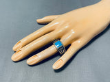 Marvelous Vintage Native American Hopi Sleeping Beauty Turquoise Sterling Silver Ring-Nativo Arts