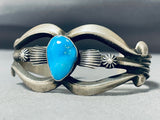 Superb Vintage Native American Navajo Candelaria Turquoise Sterling Silver Cast Bracelet-Nativo Arts