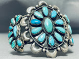 Outstanding Vintage Native American Navajo Turquoise Cluster Sterling Silver Bracelet-Nativo Arts