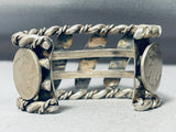 Heavy Coiled Coin Vintage Native American Navajo Turquoise Sterling Silver Bracelet Old-Nativo Arts
