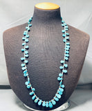 Native American Brilliant Vintage Santo Domingo Turquoise Teardrop Heishi Silver Beads Necklace-Nativo Arts