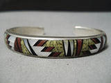 Important Vintage Native American Navajo Tommy Jackson Turquoise Sterling Silver Inlay Bracelet-Nativo Arts