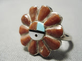 Museum Vintage Zuni Native American Turquoise Sterling Silver Ring Old-Nativo Arts