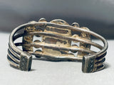 Master Of Silver Work Vintage Native American Navajo Petrified Wood Sterling Bracelet-Nativo Arts