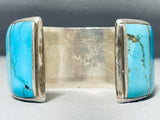 The Best Vintage Native American Navajo Blue Diamond Turquoise Sterling Silver Bracelet-Nativo Arts