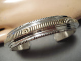 Thick Important Vintage Navajo Leo Nez Sterling Silver Native American Bracelet-Nativo Arts