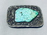 One Of The Most Incredible Vintage Native American Navajo Turquoise Sterling Silver Buckle-Nativo Arts