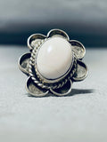 Native American Unforgettable Vintage White Buffalo Turquoise Sterling Silver Ring-Nativo Arts