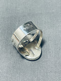 Desert Monument Intricate Native American Navajo Turquoise Inlay Sterling Silver Ring-Nativo Arts