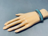 Fred Weekoty Vintage Native American Zuni Blue Gem Turquoise Sterling Silver Bracelet-Nativo Arts