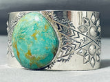 Colossal Green Turquoise Native American Repoussed Bracelet-Nativo Arts
