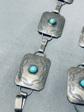Breathtaking Vintage Native American Navajo Blue Gem Turquoise Sterling Silver Concho Belt-Nativo Arts