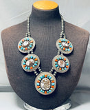 One Of The Most Unique Ever Vintage Native American Navajo Turquoise Sterling Silver Necklace-Nativo Arts