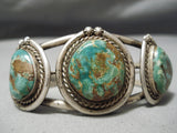 Superior Vintage Native American Navajo Royston Turquoise Sterling Silver Bracelet Old-Nativo Arts