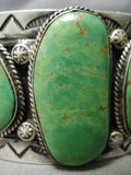 Monumental Vintage Native American Navajo Orvil Jack Turquoise Sterling Silver Bracelet Old-Nativo Arts