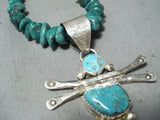 Marvelous Vintage Native American Navajo Royston Old Kingman Turquoise Sterling Silver Necklace-Nativo Arts
