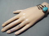 Exceptional Vintage Native American Navajo Morenci Turquoise Sterling Silver Bracelet-Nativo Arts