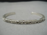 Rare Vintage Native American Navajo Jennifer Curtis Sterling Silver Narive American Bracelet-Nativo Arts