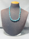 Rare Vintage Native American Navajo Chunky Turquoise Sterling Silver Necklace-Nativo Arts