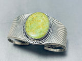 Stunning Native American Navajo Sonora Green Turquoise Sterling Silver Bracelet-Nativo Arts