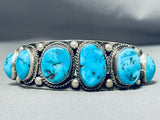 Tremendous Vintage Native American Navajo Morenci Turquoise Sterling Silver Bracelet-Nativo Arts