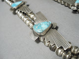 Unique!! Native American Navajo Thunderbird Turquoise Sterling Silver Squash Blossom Necklace-Nativo Arts