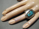 Important Vintage Native American Navajo Tommy Jackson Morenci Turquoise Sterling Silver Ring-Nativo Arts