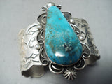 Incredible Native American Navajo Pilot Mountain Sterling Silver Bracelet Signed-Nativo Arts