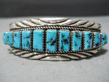 Amazing Vintage Native American Navajo Sleeping Beauty Turquoise Sterling Silver Bracelet-Nativo Arts