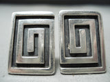 Very Important Vintage Native American Navajo Kenneth Begay Sterling Silver Cufflinks-Nativo Arts