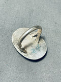 Older Vintage Native American Navajo Hand Tooled Sterling Silver Turquoise Ring Old-Nativo Arts