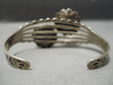 Early 1900's Flower Opal Vintage Native American Navajo Sterling Silver Bracelet Old-Nativo Arts