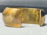 Important Vintage Native American Navajo Orville Tsinnie Brass Bracelet Cuff-Nativo Arts