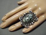 Native American One Of The Best New Lander Blue Turquoise Coral Sterling Silver Ring-Nativo Arts