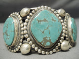 One Of Best Vintage Native American Navajo Ricky Martinez Turquoise Sterling Silver Bracelet-Nativo Arts