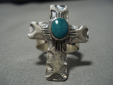 Amazing Vintage Navajo Cross Sterling Silver Native American Ring Old-Nativo Arts