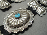 Amazing Vintage Native American Navajo Turquoise Sterling Silver Concho Belt-Nativo Arts