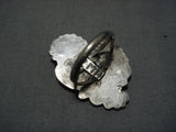 Rare Vintage Hopi Green Turquoise Native American Sterling Silver Ring Old-Nativo Arts
