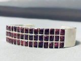 The Best Vintage Native American Navajo Purple Shell Inlay Sterling Silver Bracelet-Nativo Arts