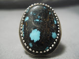 Very Important Vintage Native American Navajo Godber Turquoise Sterling Silver Ring-Nativo Arts