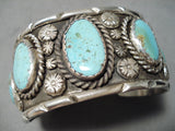 Huge Museum Vintage Native American Navajo Green Turquoise Sterling Silver Bracelet-Nativo Arts