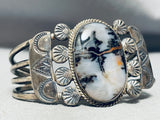 Master Of Silver Work Vintage Native American Navajo Petrified Wood Sterling Bracelet-Nativo Arts