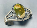 Important Vintage Native American Navajo Green Turquoise Sterling Silver Bracelet-Nativo Arts