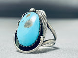 Marvelous Vintage Native American Navajo Kingman Turquoise Sterling Silver Ring-Nativo Arts