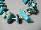 Stunning Vintage Native American Navajo Royston Turquoise Sterling Silver Necklace-Nativo Arts